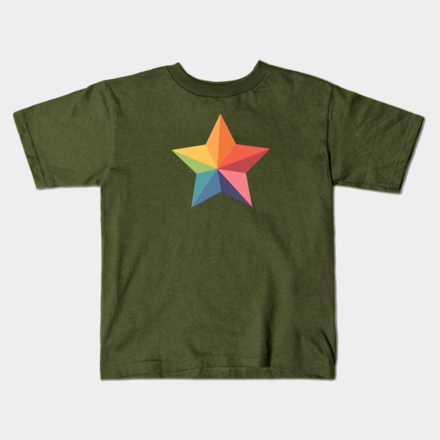 Geometric chromatic star Kids T-Shirt by divafern